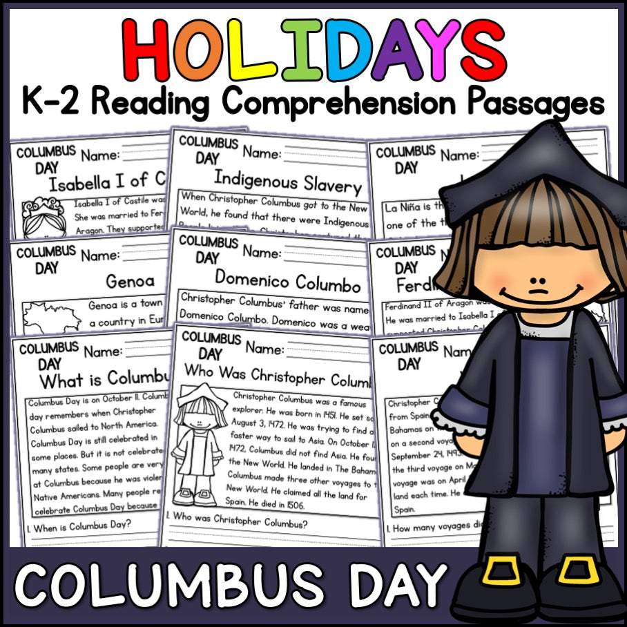 Columbus Day Reading Comprehension Passages + Questions