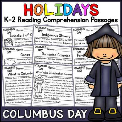 Columbus Day Reading Comprehension Passages + Questions