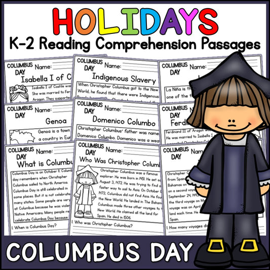 Columbus Day Reading Comprehension Passages + Questions