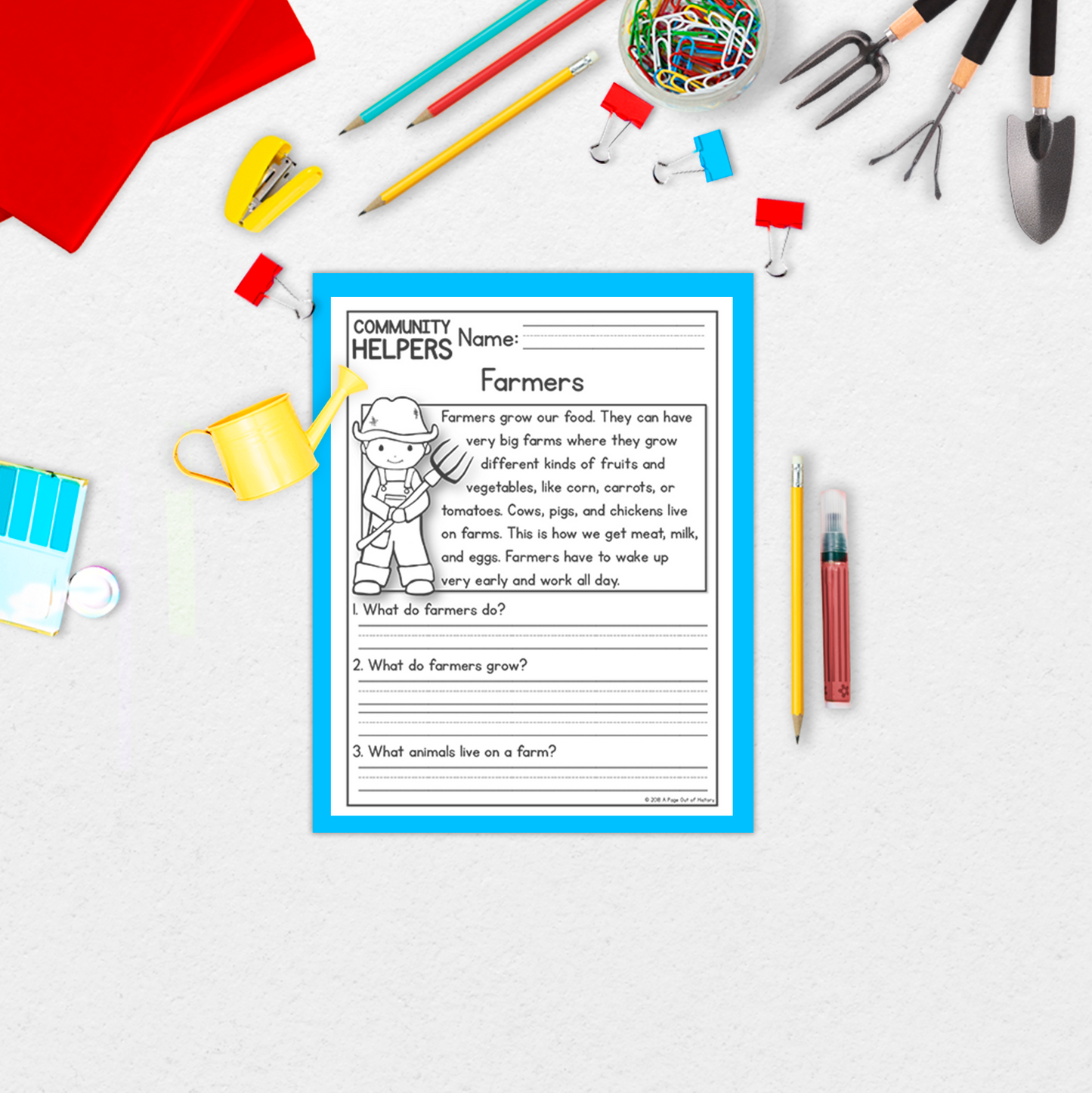 Community Helpers Reading Comprehension Passages + Questions