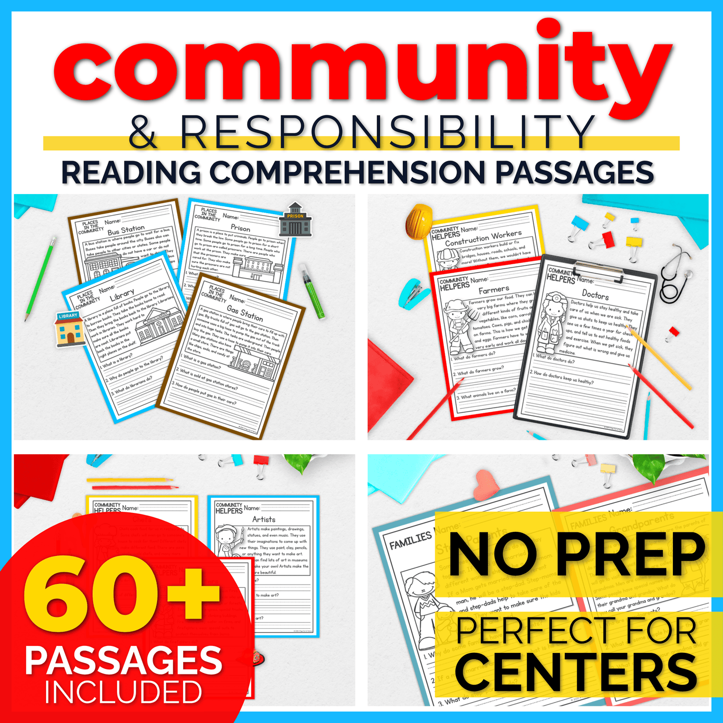 Community & Responsibility Reading Comprehension Passages+Questions