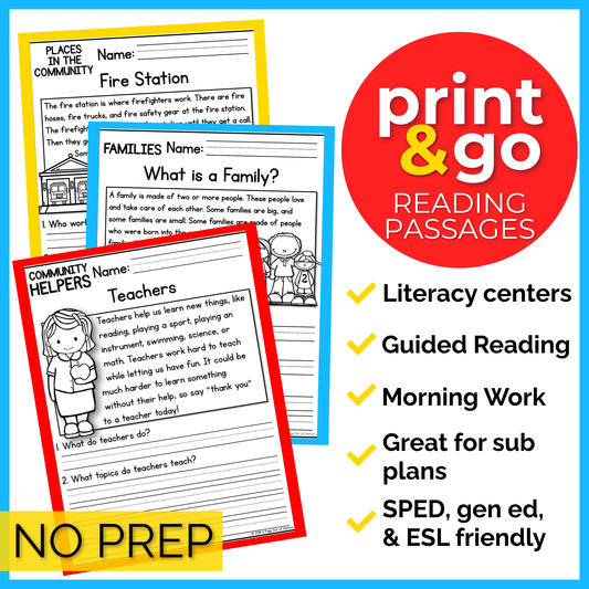 Community & Responsibility Reading Comprehension Passages+Questions