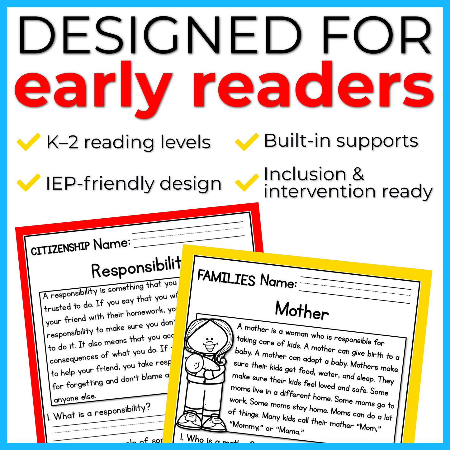 Community & Responsibility Reading Comprehension Passages+Questions