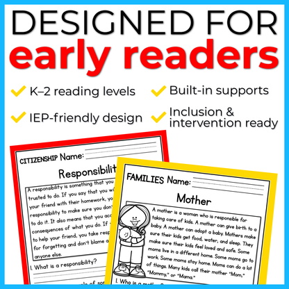 Community & Responsibility Reading Comprehension Passages+Questions