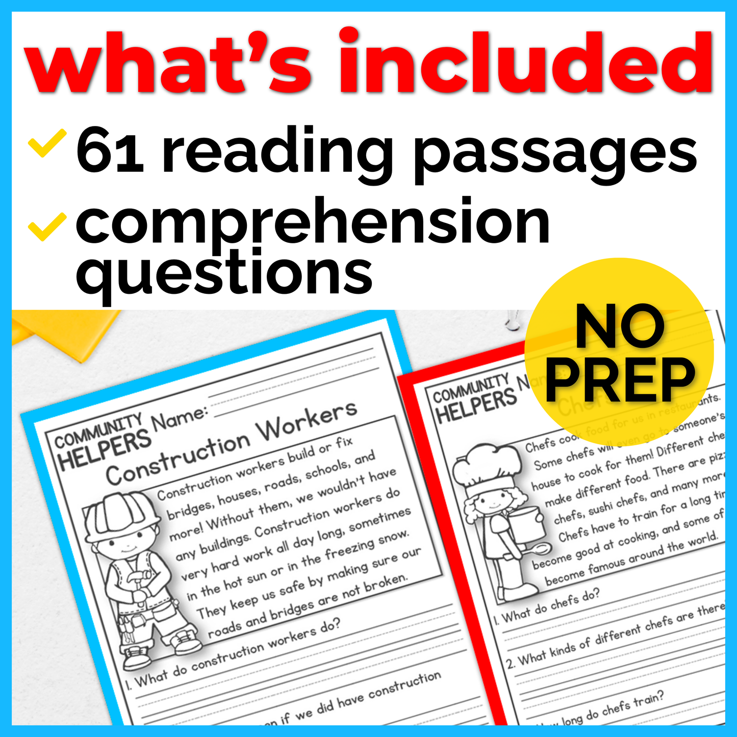 Community & Responsibility Reading Comprehension Passages+Questions