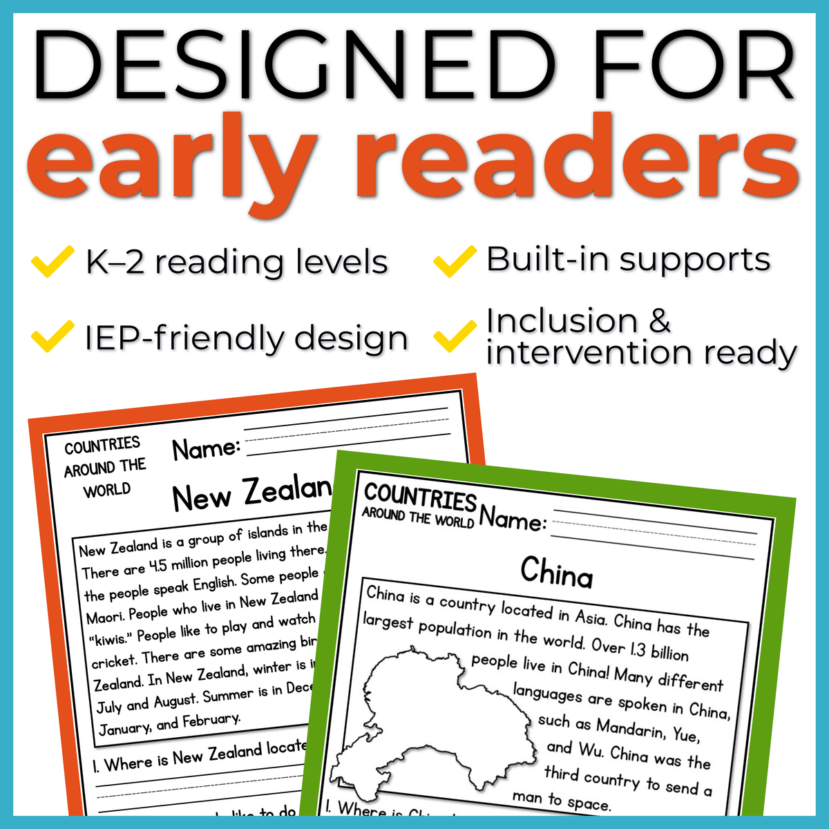 Countries Around the World Reading Comprehension Passages + Questions
