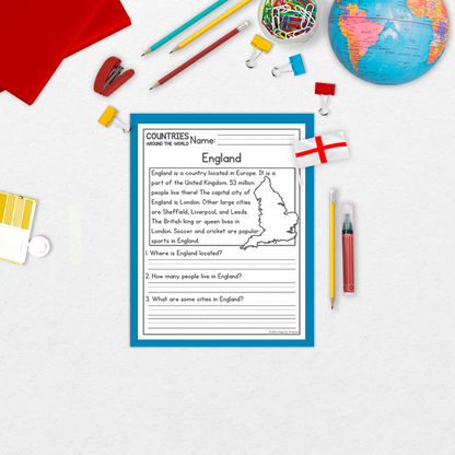 Countries Around the World Reading Comprehension Passages + Questions