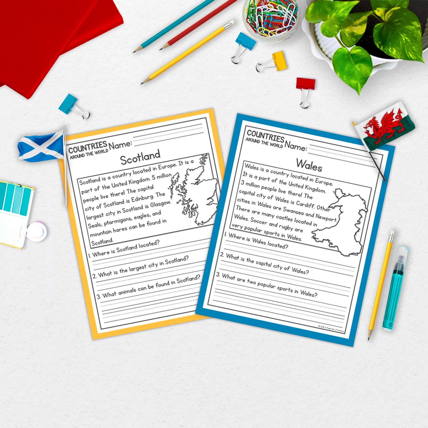 Countries Around the World Reading Comprehension Passages + Questions