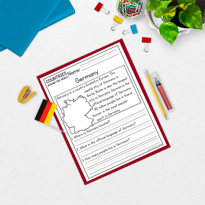 Countries Around the World Reading Comprehension Passages + Questions