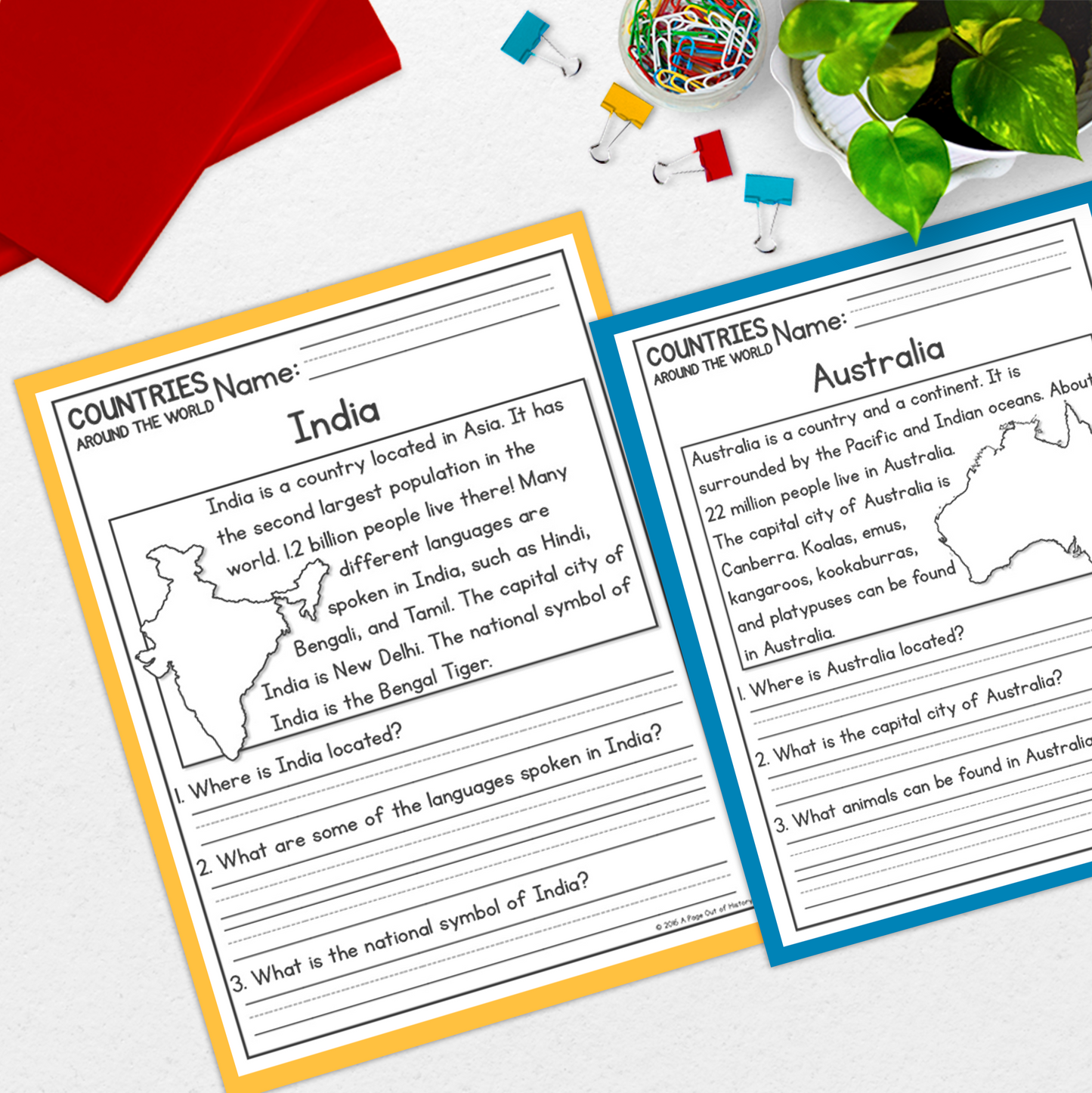 Countries Around the World Reading Comprehension Passages + Questions