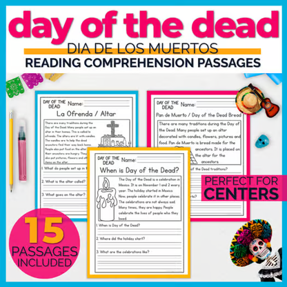 Day of the Dead Dia de los Muertos Reading Comprehension Passages + Questions