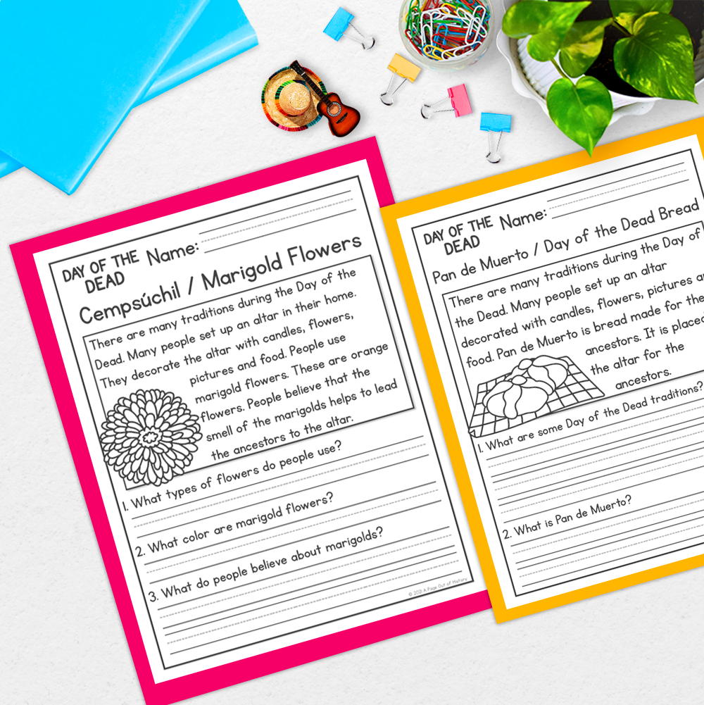 Day of the Dead Dia de los Muertos Reading Comprehension Passages + Questions