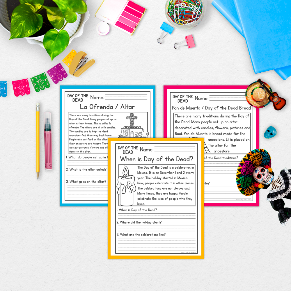 Day of the Dead Dia de los Muertos Reading Comprehension Passages + Questions