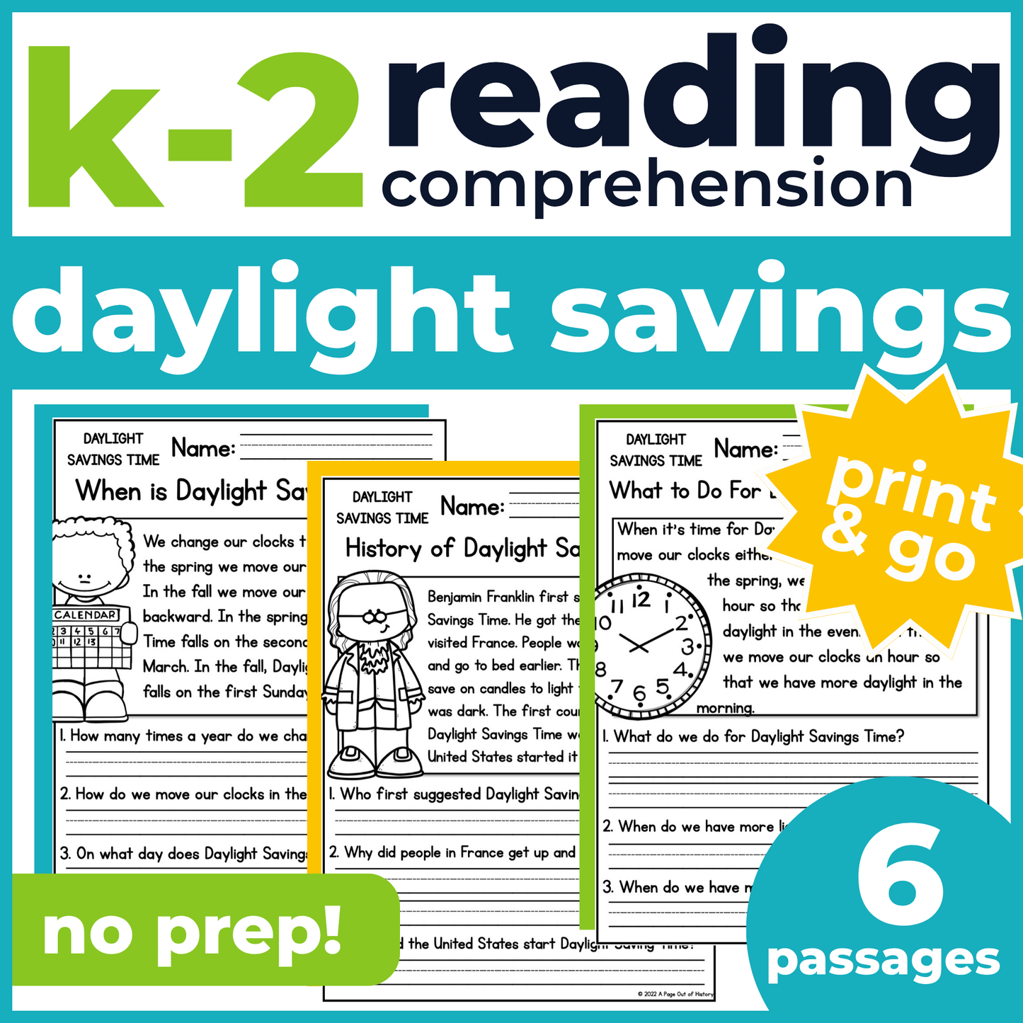 Daylight Savings Time Reading Comprehension Passages + Questions