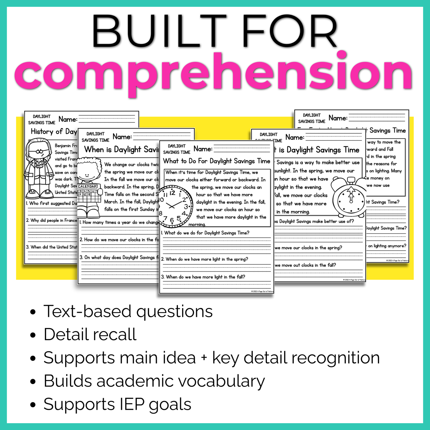 Daylight Savings Time Reading Comprehension Passages + Questions