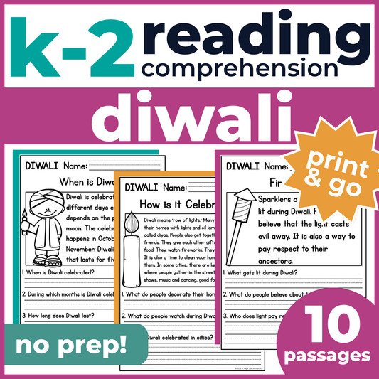 Diwali Reading Comprehension Passages + Questions