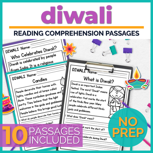 Diwali Reading Comprehension Passages + Questions