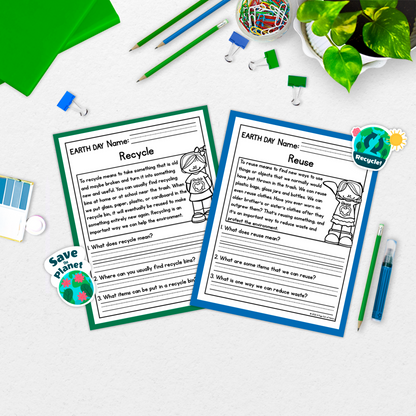 Earth Day Reading Comprehension Passages + Questions