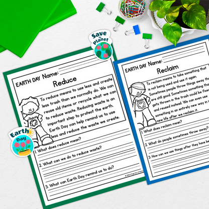 Earth Day Reading Comprehension Passages + Questions