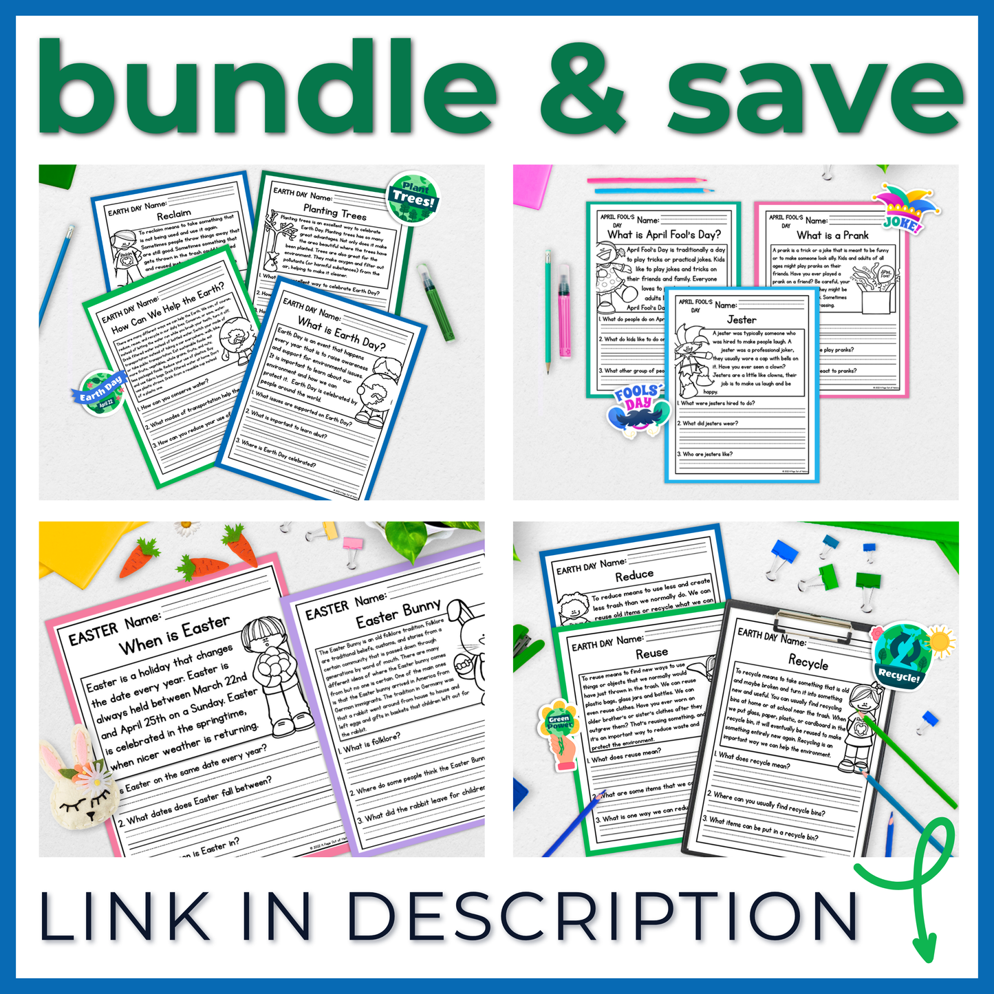 Earth Day Reading Comprehension Passages + Questions