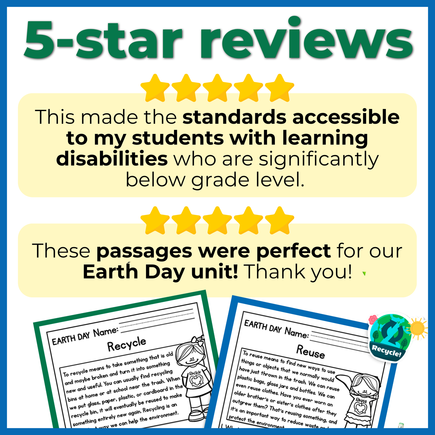 Earth Day Reading Comprehension Passages + Questions