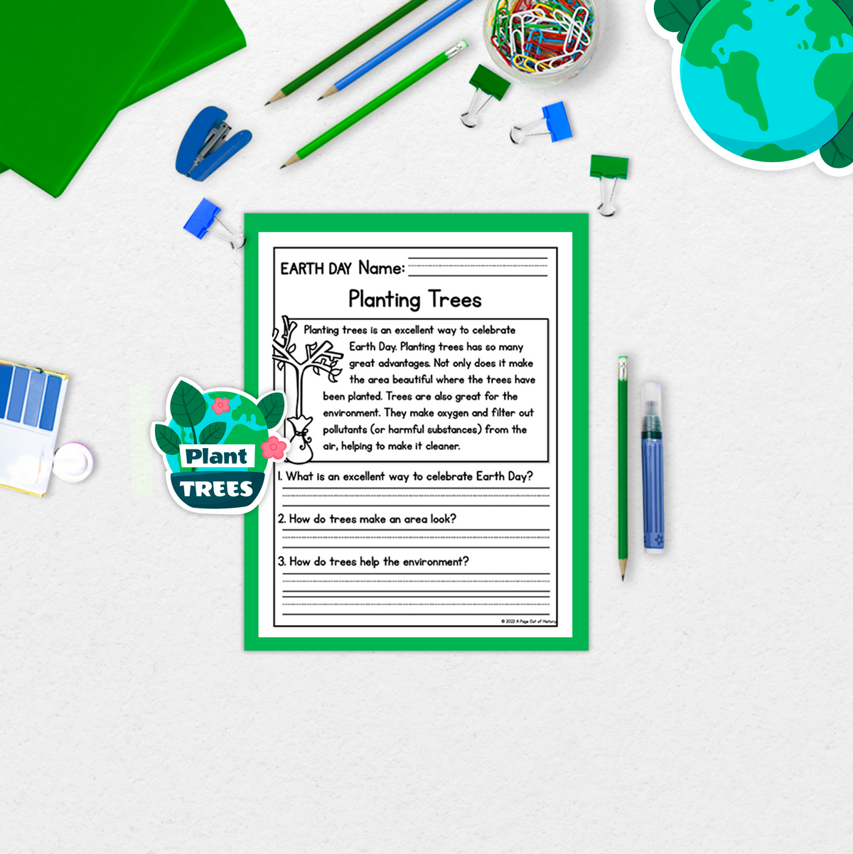 Earth Day Reading Comprehension Passages + Questions