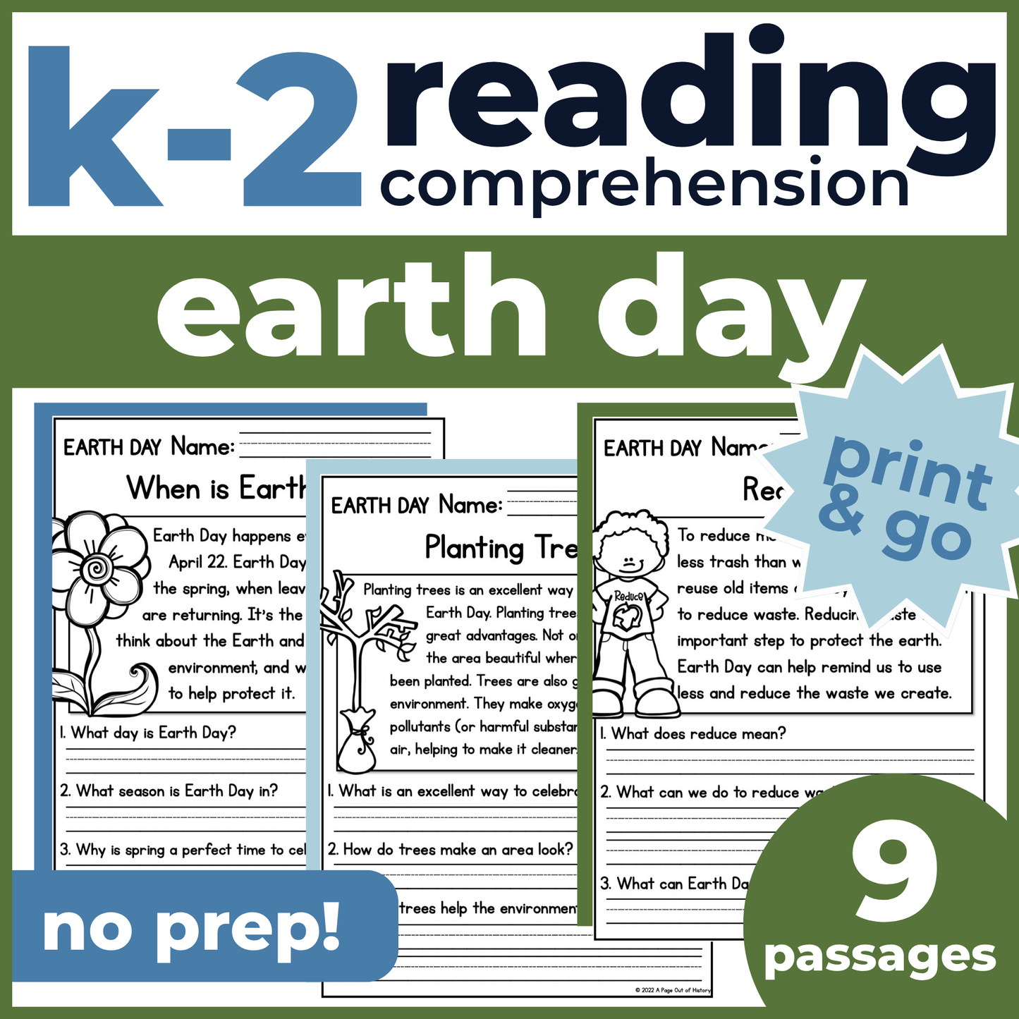 Earth Day Reading Comprehension Passages + Questions