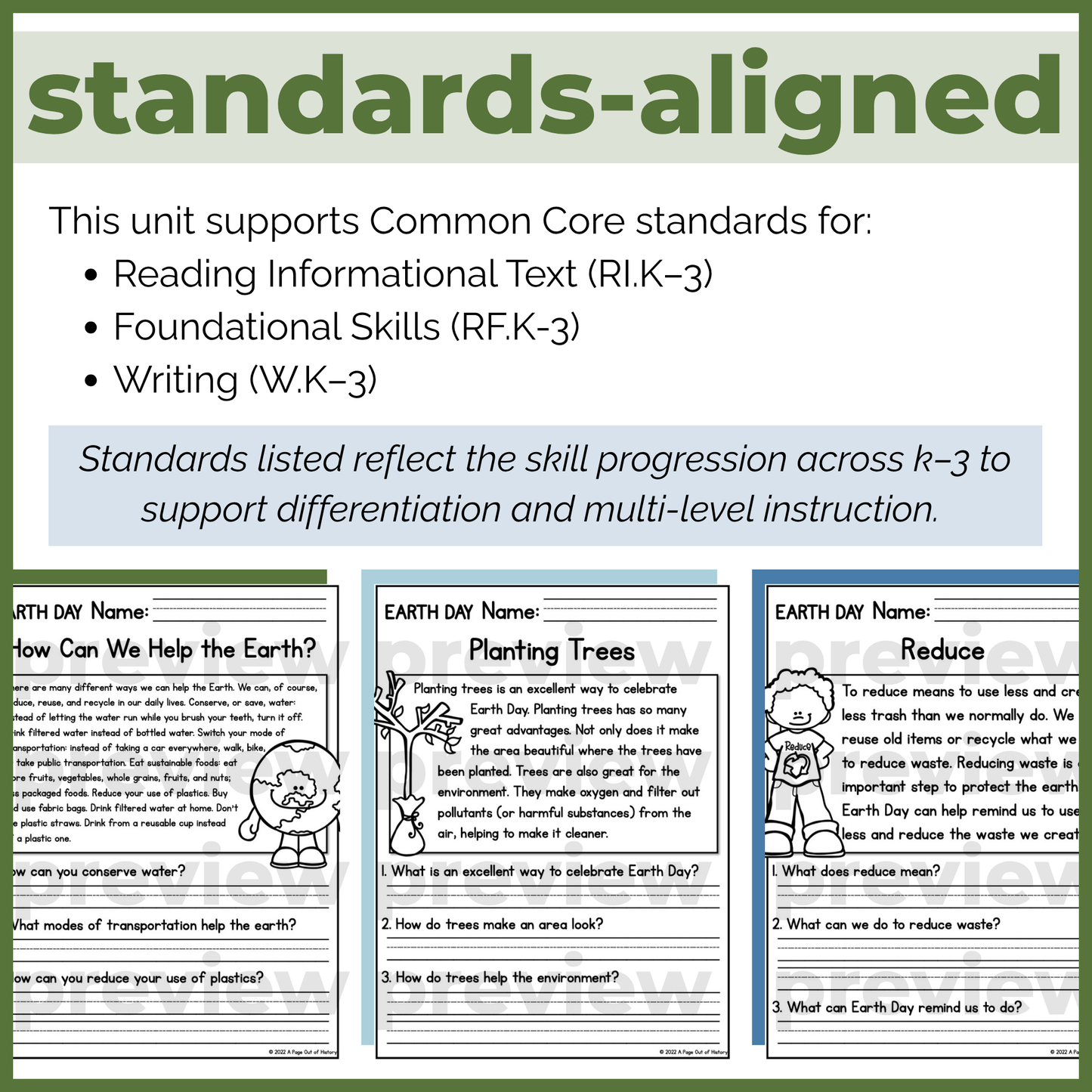 Earth Day Reading Comprehension Passages + Questions