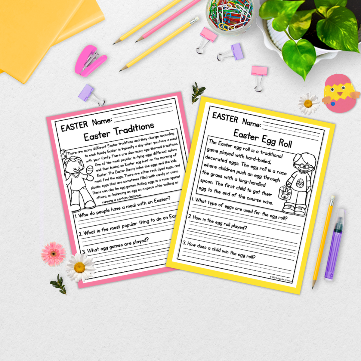 Easter Reading Comprehension Passages + Questions