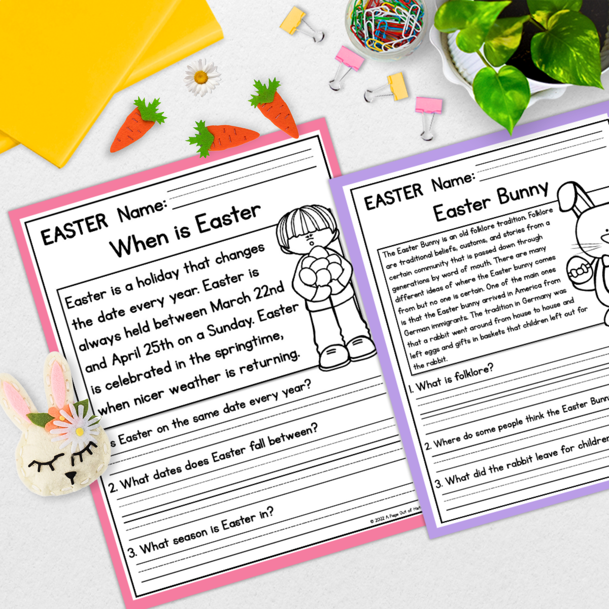Easter Reading Comprehension Passages + Questions