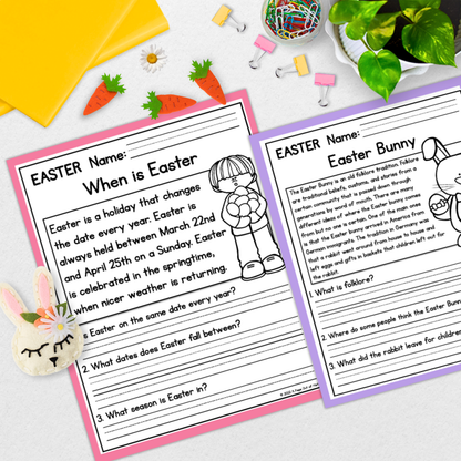 Easter Reading Comprehension Passages + Questions