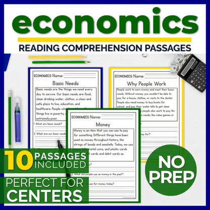 Economics Reading Comprehension Passages + Questions