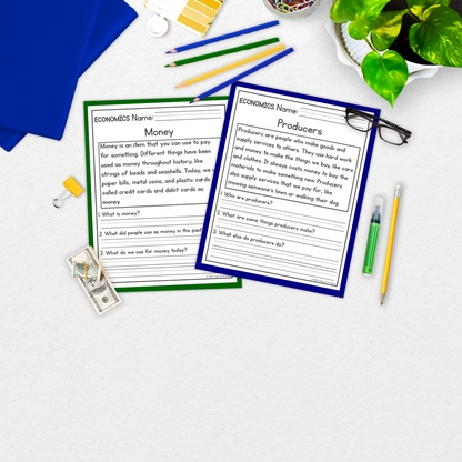 Economics Reading Comprehension Passages + Questions