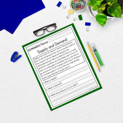 Economics Reading Comprehension Passages + Questions