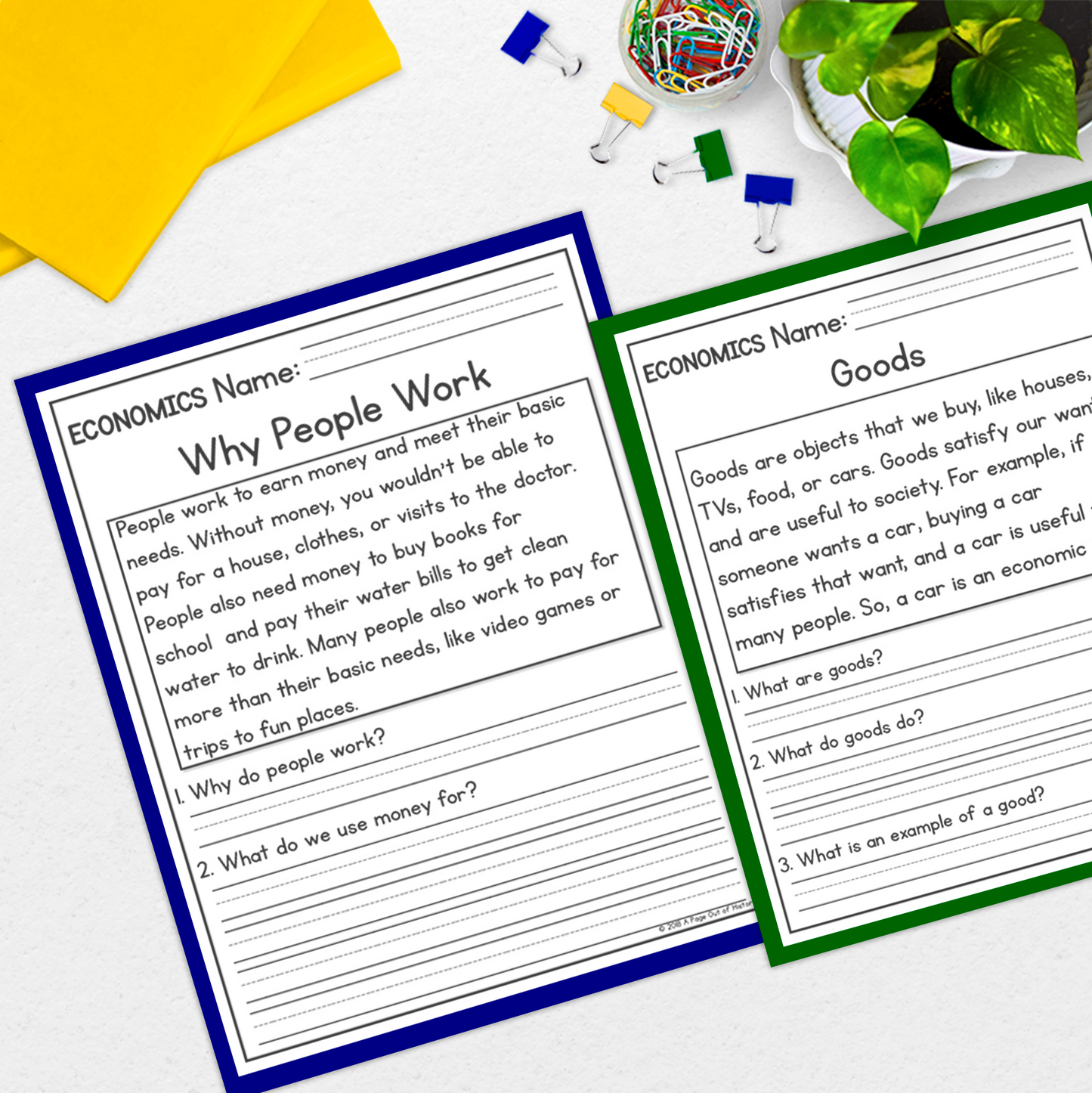 Economics Reading Comprehension Passages + Questions