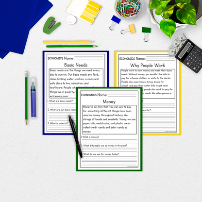 Economics Reading Comprehension Passages + Questions