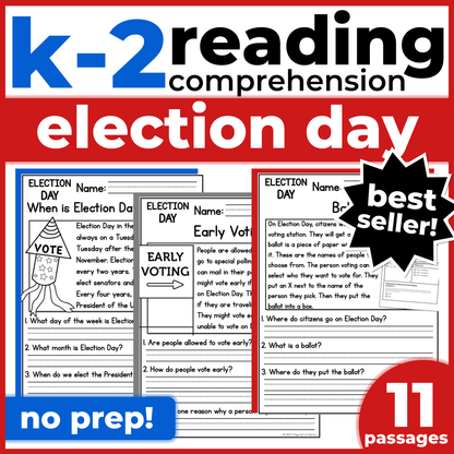 Election Day Reading Comprehension Passages + Questions