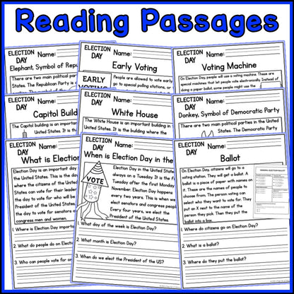 Election Day Reading Comprehension Passages + Questions