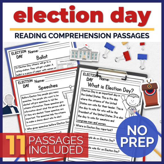 Election Day Reading Comprehension Passages + Questions
