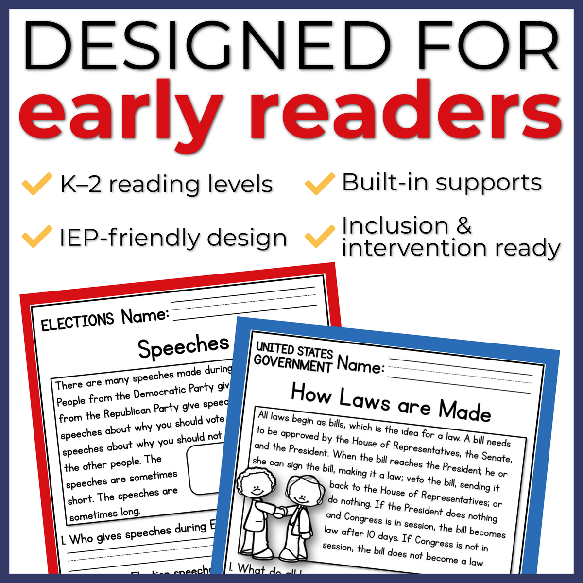 Elections & Government Reading Comprehension Passages + Questions