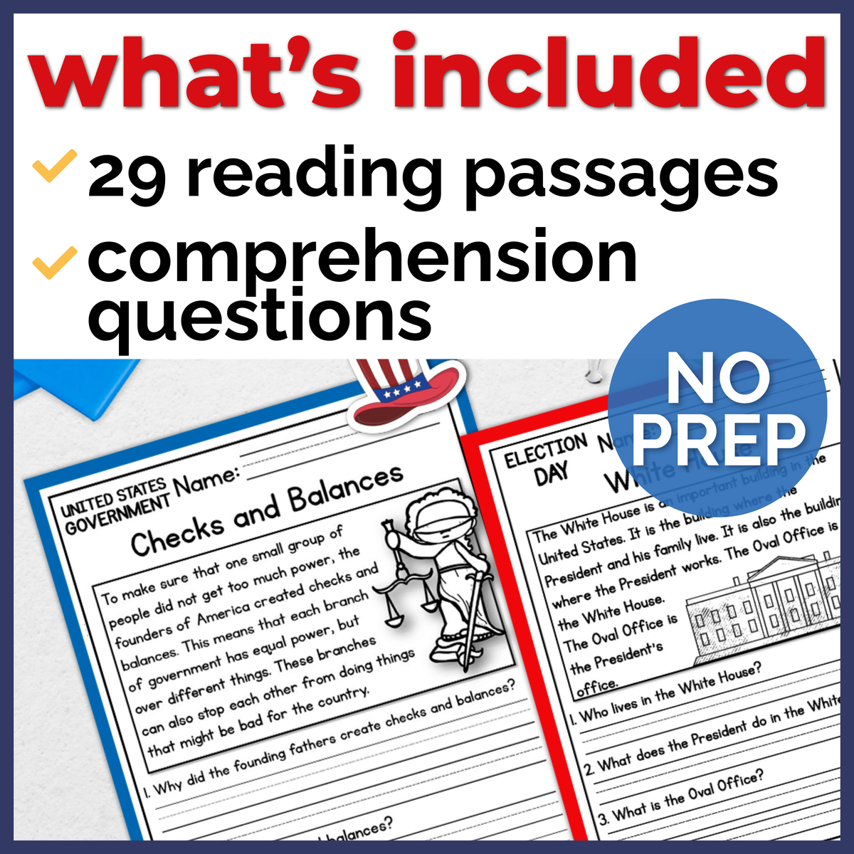 Elections & Government Reading Comprehension Passages + Questions
