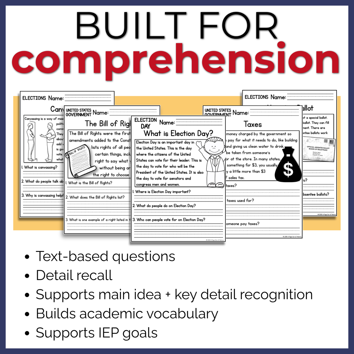 Elections & Government Reading Comprehension Passages + Questions