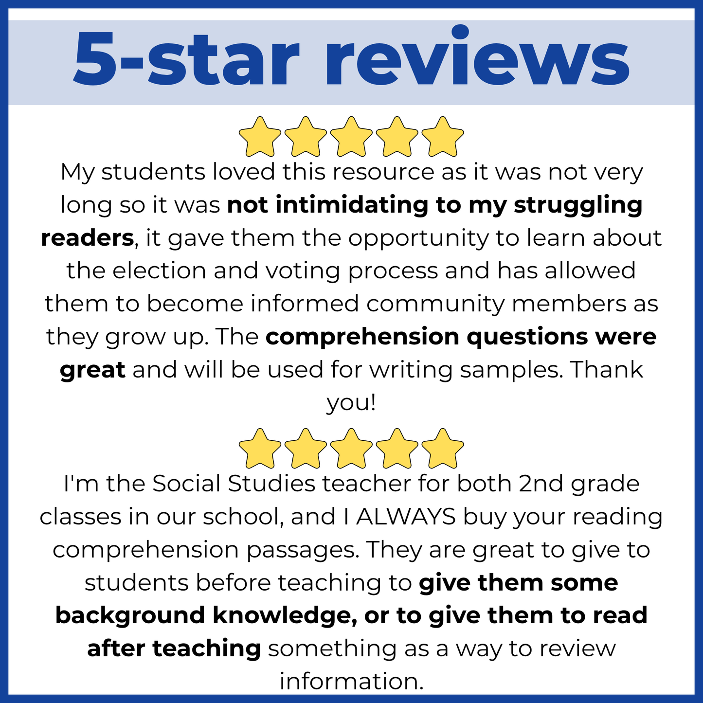 Elections Reading Comprehension Passages + Questions