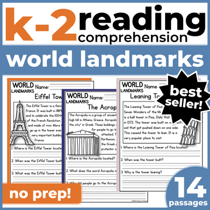 World Landmarks Reading Comprehension Passages + Questions