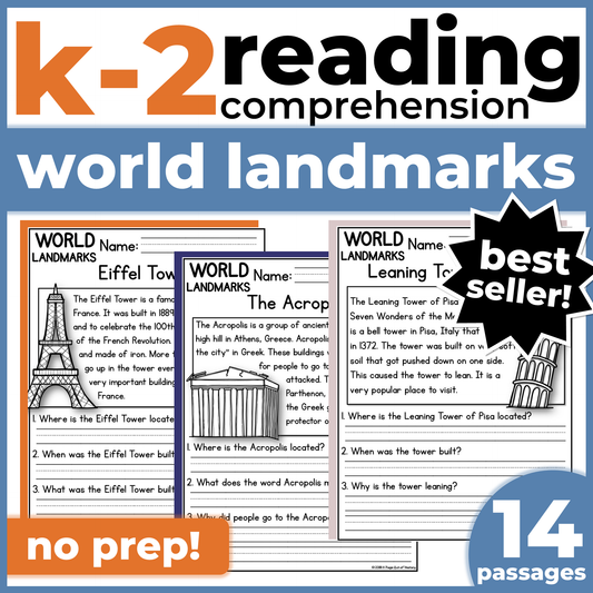 World Landmarks Reading Comprehension Passages + Questions
