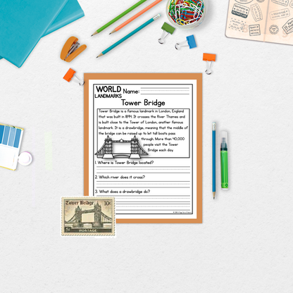 World Landmarks Reading Comprehension Passages + Questions