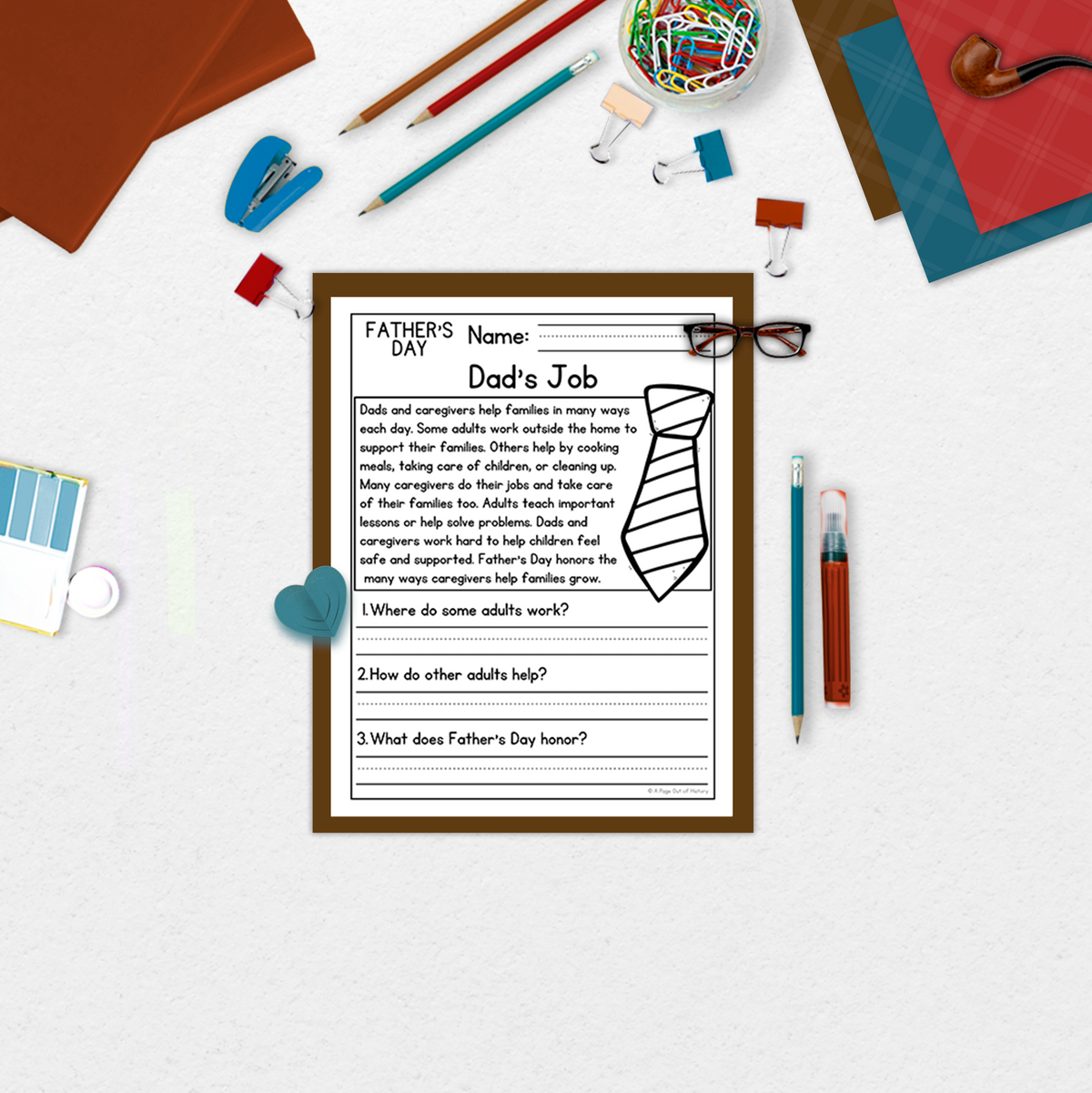 Father's Day Reading Comprehension Passages + Questions