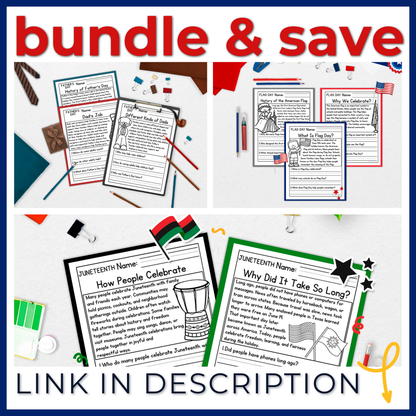 Flag Day Reading Comprehension Passages + Questions