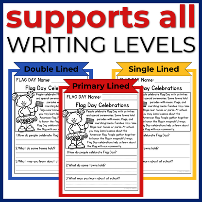 Flag Day Reading Comprehension Passages + Questions