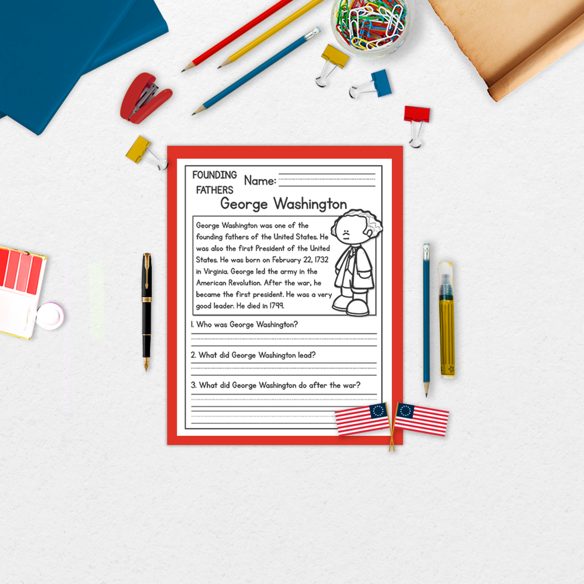 Founding Fathers Reading Comprehension Passages + Questions
